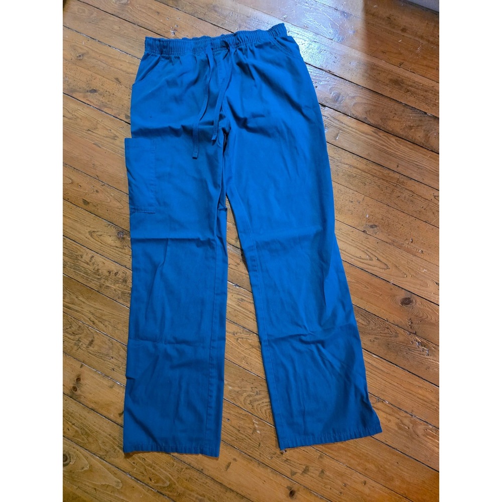 Red Panda Scrub Bottoms Blue Elastic Waist Cargo Pocket‎ Medical Pants Medium